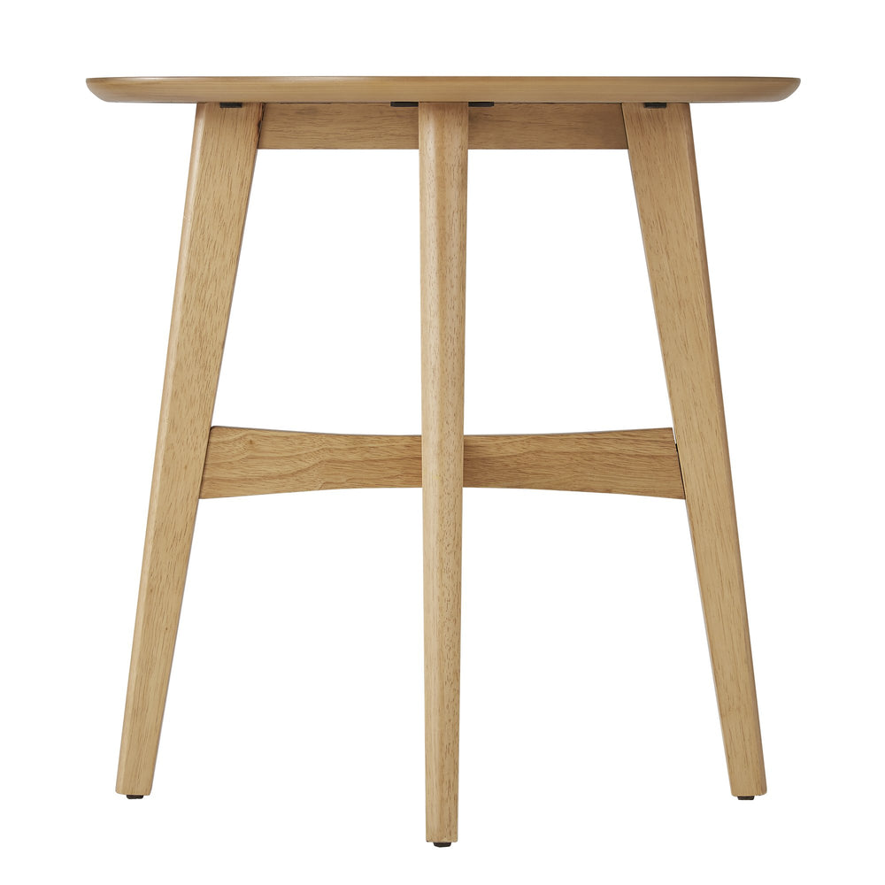 Homelegance Elora Round Rubberwood End Table with Elegant Base for Modern Living Rooms Light Oak 547AK-04(3A)
