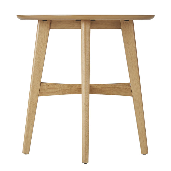 Elora Round Rubberwood End Table with Elegant Base for Modern Living Rooms