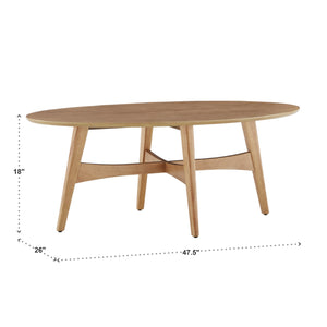 Elora Oval Coffee Table with Tapered Legs Mid-century Modern Living Room Accent