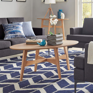 Elora Oval Coffee Table with Tapered Legs Mid-century Modern Living Room Accent