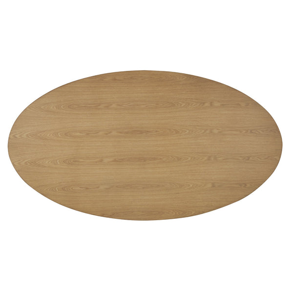 Elora Oval Coffee Table with Tapered Legs Mid-century Modern Living Room Accent