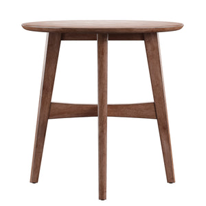 Elora Round Rubberwood End Table with Elegant Base for Modern Living Rooms