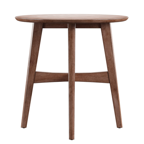 Elora Round Rubberwood End Table with Elegant Base for Modern Living Rooms