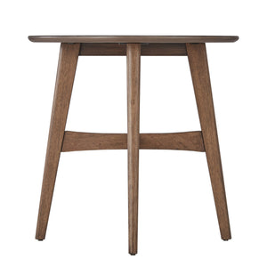 Elora Round Rubberwood End Table with Elegant Base for Modern Living Rooms