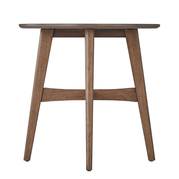 Elora Round Rubberwood End Table with Elegant Base for Modern Living Rooms