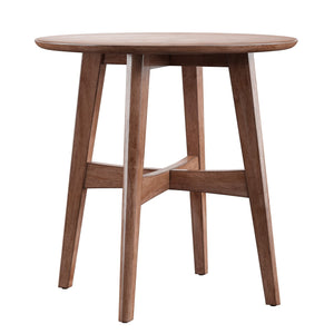 Elora Round Rubberwood End Table with Elegant Base for Modern Living Rooms
