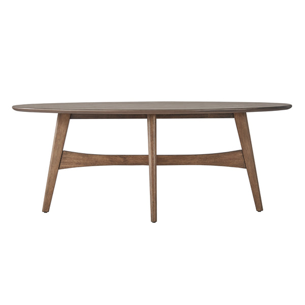Elora Oval Coffee Table with Tapered Legs Mid-century Modern Living Room Accent