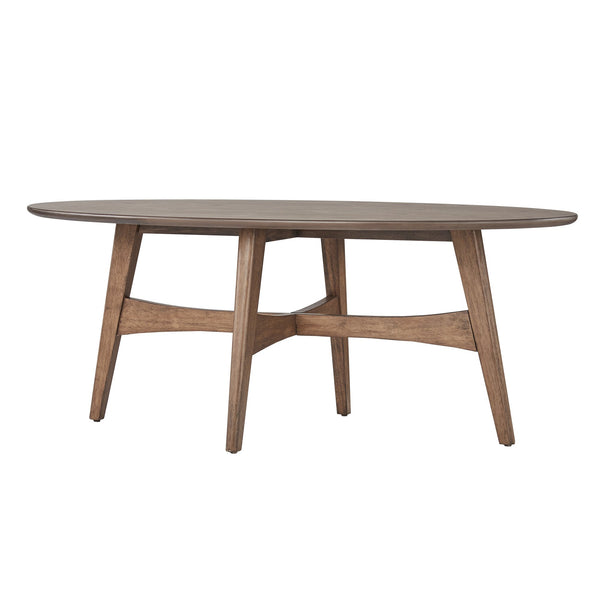 Elora Oval Coffee Table with Tapered Legs Mid-century Modern Living Room Accent