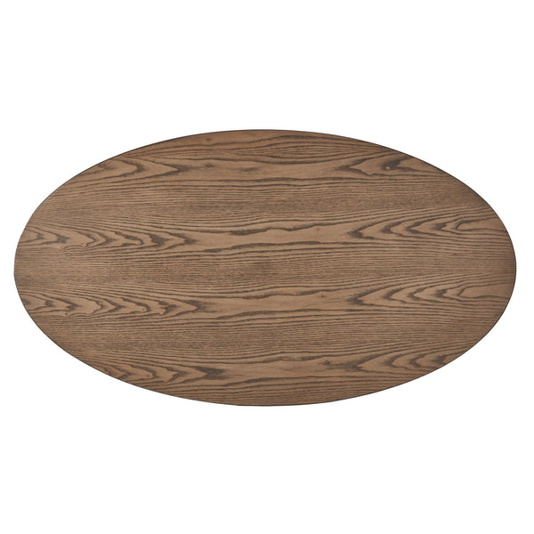 Elora Oval Coffee Table with Tapered Legs Mid-century Modern Living Room Accent