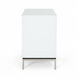 Christopher Knight Home® - Noble House - Daphney White Glass 2 Drawer Bedside Table