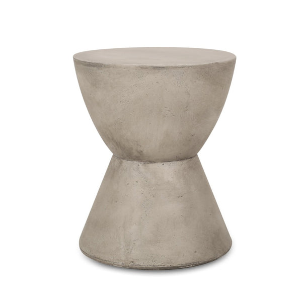English Elm Outdoor Sculptural Mgo Concrete Pedestal Side Table for Patio Lounge Seating N773P412510L