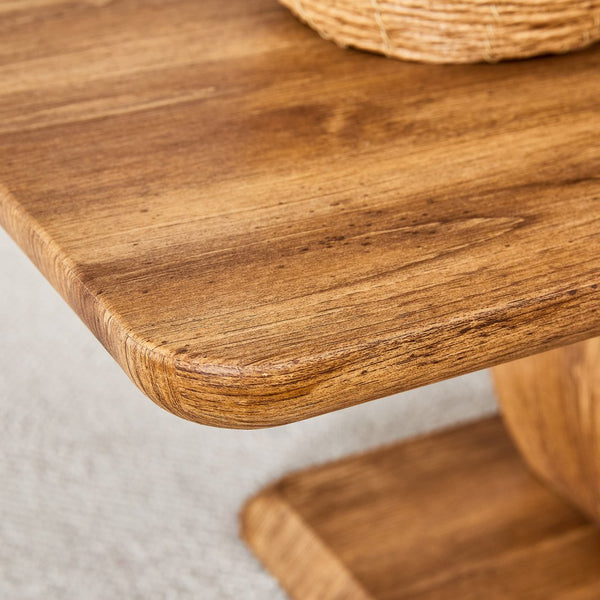 English Elm Modern modern simple luxury rectangular coffee table with sturdy base, easy-clean MDF, versatile use Wood W1151S01230