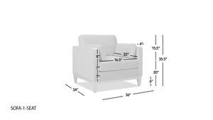 English Elm Jennifer Taylor Home - Knox 36" Modern Farmhouse Arm Chair with Feather-Down Foam, Removable Covers, Flax White Linen B2719P353144