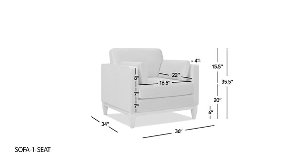 English Elm Jennifer Taylor Home - Knox 36" Modern Farmhouse Arm Chair with Feather-Down Foam, Removable Covers, Flax White Linen B2719P353144