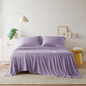 JLA Home Intelligent Design - All Season Sheet Set: Jersey Knit Cotton Blend, Breathable & Cozy Year-Round, Fits Up to 16" Mattresses ID20-704