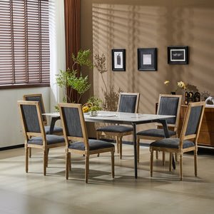 English Elm Christopher Knight Home® - [Set Of 6] Vintage French Country Dining Chairs - Elegant Cane Backrest & Padded Seats - Rustic Charm N767P263677H_6