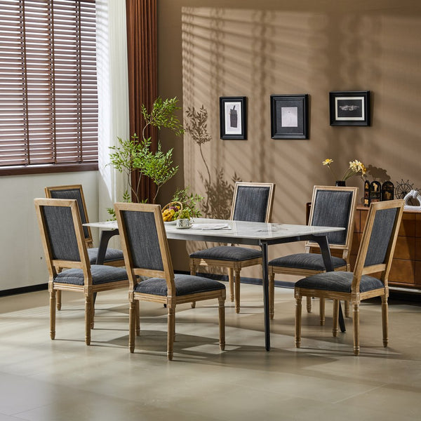 English Elm Christopher Knight Home® - [Set Of 6] Vintage French Country Dining Chairs - Elegant Cane Backrest & Padded Seats - Rustic Charm N767P263677H_6