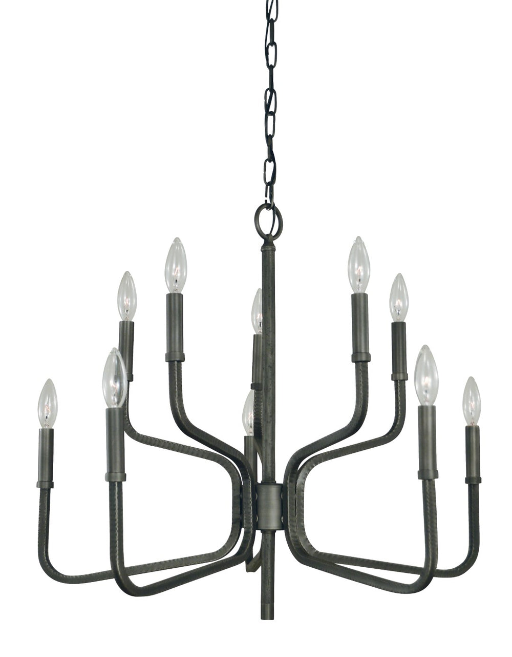 Framburg 10-light Elegant Dining Chandelier With Amber Marble Glass Shades For Timeless Home Décor Iron Metal 5480 Iron