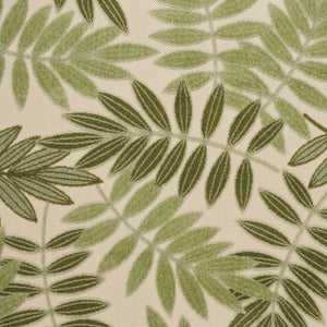 HomeRoots 5' Tropical Palm Leaf Area Rug - Ivory & Green Indoor/Outdoor Stain-Resistant Design for Any Space 548056