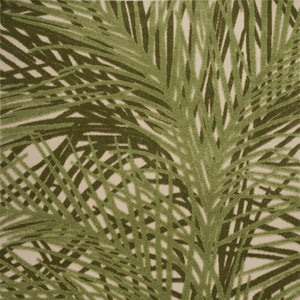 HomeRoots 5' Tropical Ivory and Green Palm Leaf Area Rug - Durable Indoor Outdoor Design for Versatile Spaces 548057