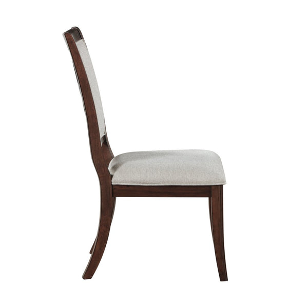 English Elm Formal Cherry Dining Set with Walnut Inlay Extends to Seat Eight in Solid Wood B011S02266