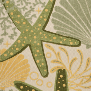 HomeRoots 6' X 9' Vibrant Green and Yellow Starfish Area Rug for Indoor and Outdoor Coastal Living Spaces 548074
