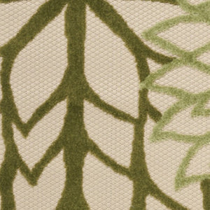 HomeRoots 6' Floral Indoor/Outdoor Area Rug in Ivory & Green - Durable, Stain-Resistant, Ideal for High-Traffic Areas 548077