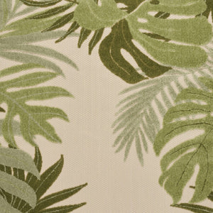 HomeRoots 6' X 9' Tropical Ivory & Green Palm Leaf Rug - Durable Indoor/Outdoor Style for Elegant Spaces 548081