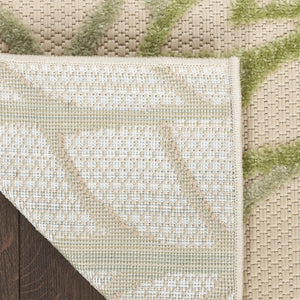 HomeRoots 8' X 11' Ivory and Green Floral Area Rug - Stylish, Durable, All-Weather Design for Indoor & Outdoor Use 548087
