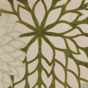 HomeRoots 8' X 11' Ivory and Green Floral Area Rug - Stylish, Durable, All-Weather Design for Indoor & Outdoor Use 548087