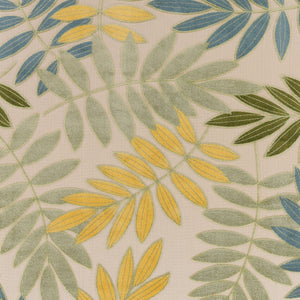 HomeRoots 10' Tropical Palm Leaf Area Rug - Ivory, Green, Yellow, Blue & Dark Green for Indoor/Outdoor Use 548096