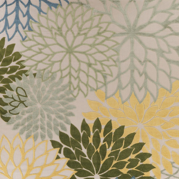 HomeRoots 10' Elegant Floral Area Rug - Durable Ivory Green Yellow Blue Design for Indoor & Outdoor Spaces 548097