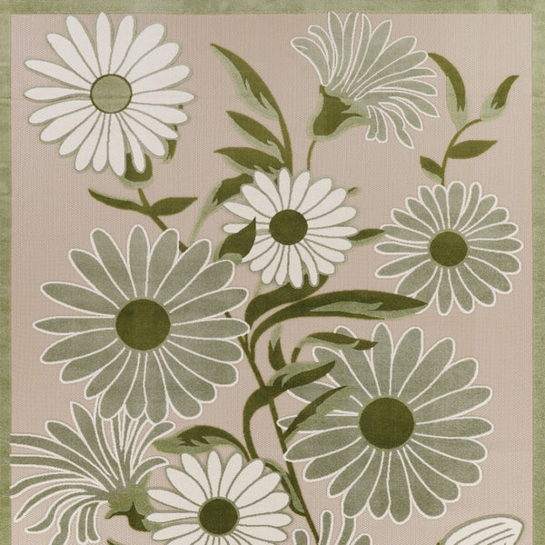 HomeRoots 10' Ivory and Green Floral Indoor/Outdoor Area Rug – Durable, Versatile, Easy-Care for High-Traffic Spaces 548099