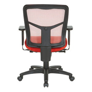 OSP Home Furnishings Red Air Mist Mesh Back Ergonomic Office Chair with Lumbar Support and Synchro Tilt Control 92555-9276