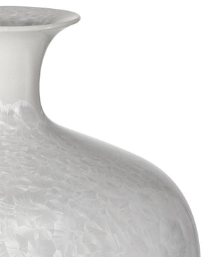 Currey & Company Crystalline White Vase: Unique Mouthblown Porcelain With Ethereal Crystalline Bursts For Elegant Decor White Porcelain 1200-0995-currey-company