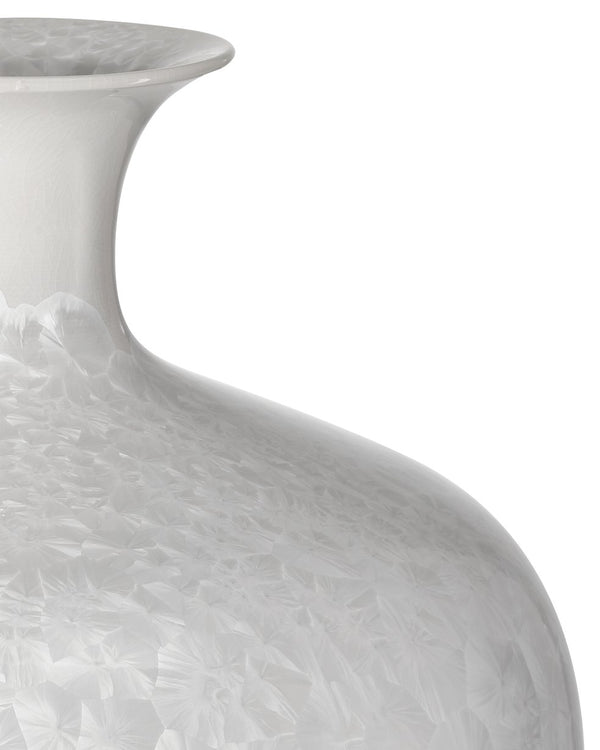 Currey & Company Crystalline White Vase: Unique Mouthblown Porcelain With Ethereal Crystalline Bursts For Elegant Decor White Porcelain 1200-0995-currey-company