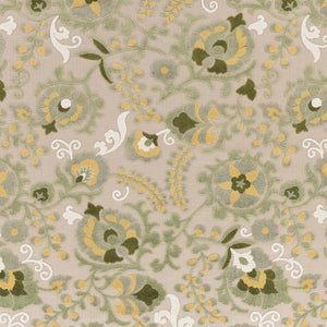 HomeRoots 10' Elegant Floral Indoor/Outdoor Area Rug – Ivory, Green & Yellow | Durable, Stain-Resistant Design 548101