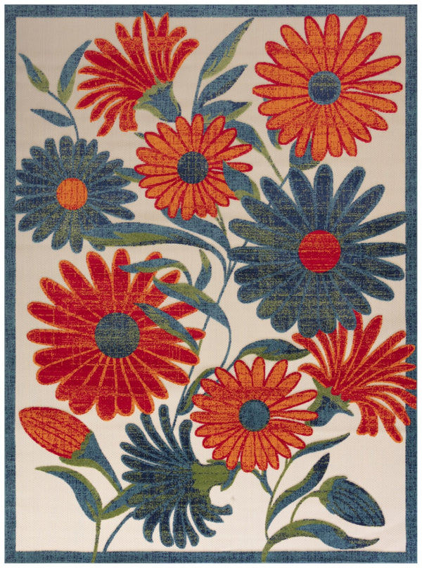 HomeRoots 10' Vibrant Floral Area Rug for Indoor/Outdoor Use – Durable, Stain-Resistant, Easy-Clean Design! 548106