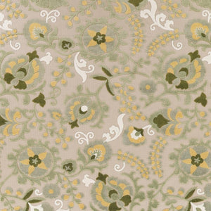 HomeRoots 9' Durable Ivory Green and Yellow Floral Area Rug - Perfect for Indoor & Outdoor Spaces, Easy Care! 548116