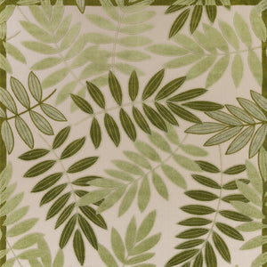 HomeRoots 9' X 12' Ivory & Green Palm Leaf Rug – Durable Indoor/Outdoor Area Rug for Tropical Coastal Vibes 548117
