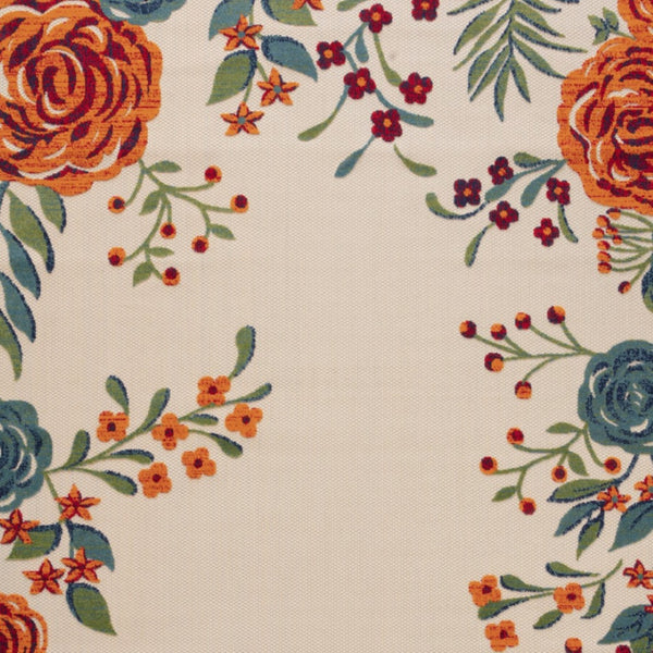 HomeRoots 9' Floral Indoor Outdoor Area Rug in Ivory, Green, Blue, Red & Orange – Stylish & Durable Décor Solution 548120