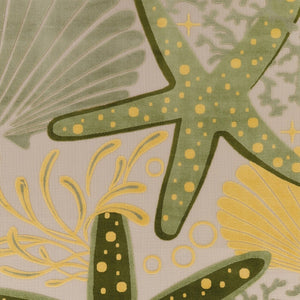 HomeRoots 12' Coastal Starfish Area Rug - Vibrant Green, Blue, Yellow for Indoor/Outdoor, Durable & Stylish 548126