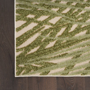 HomeRoots 12' X 15' Tropical Palm Leaf Area Rug – Versatile Indoor/Outdoor Design, Stain-Resistant & Durable! 548131