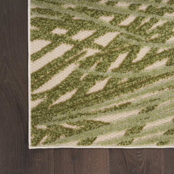 HomeRoots 12' X 15' Tropical Palm Leaf Area Rug – Versatile Indoor/Outdoor Design, Stain-Resistant & Durable! 548131