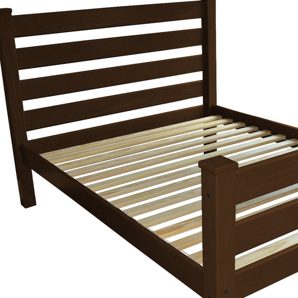 Homeroots Brown Solid Wood Queen Bed Frame - Stylish, Durable Design For Ultimate Comfort And Relaxation  Solid Wood 548158