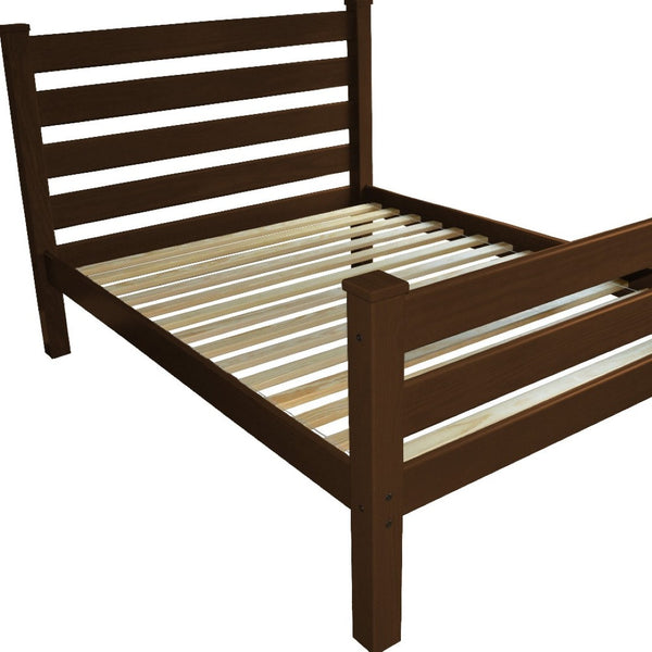 Homeroots Brown Solid Wood Queen Bed Frame - Stylish, Durable Design For Ultimate Comfort And Relaxation  Solid Wood 548158