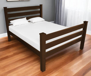Homeroots Brown Solid Wood Queen Bed Frame - Stylish, Durable Design For Ultimate Comfort And Relaxation  Solid Wood 548158