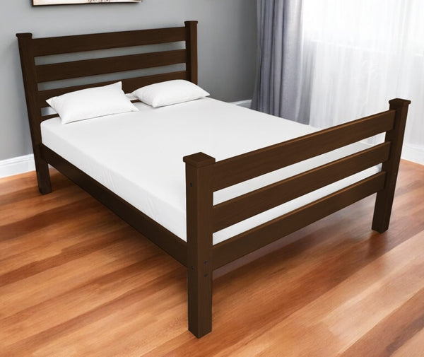 Homeroots Brown Solid Wood Queen Bed Frame - Stylish, Durable Design For Ultimate Comfort And Relaxation  Solid Wood 548158