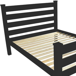 Homeroots Black Solid Wood Queen Bed Frame - Handcrafted Pine Design For Style, Durability & Restful Sleep  Solid Wood 548159