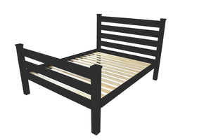 Homeroots Black Solid Wood Queen Bed Frame - Handcrafted Pine Design For Style, Durability & Restful Sleep  Solid Wood 548159